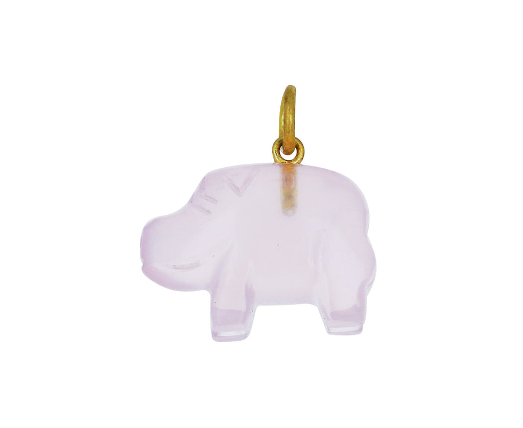 Rose Quartz Pig Charm Pendant ONLY