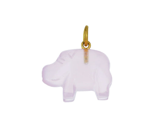 Rose Quartz Pig Charm Pendant ONLY