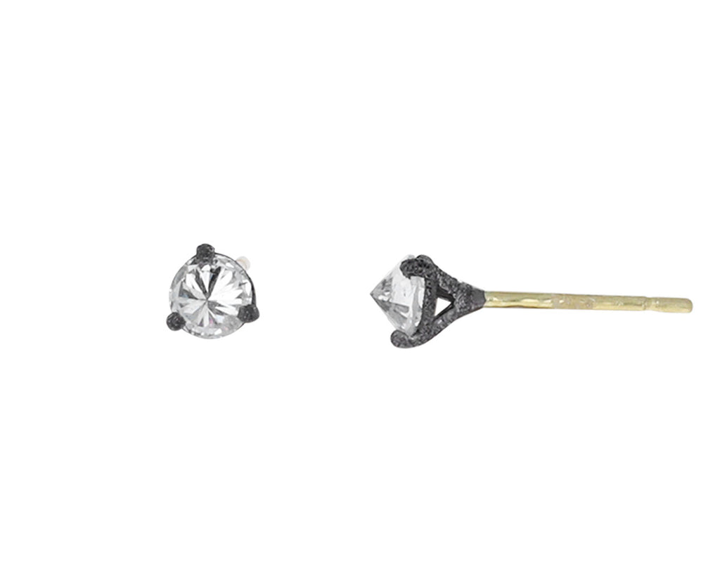 Medium Prong Set Inverted Diamond Stud Earrings