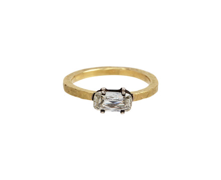 Todd Pownell Elongated Rose Crisscross-Cut Diamond Solitaire Ring
