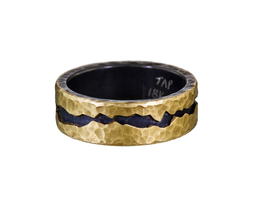Gold and Silver Fissure Cut Men's Band - TWISTonline