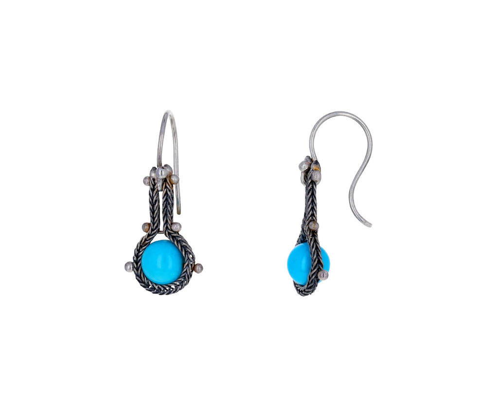Turquoise Chain Wrapped Earrings