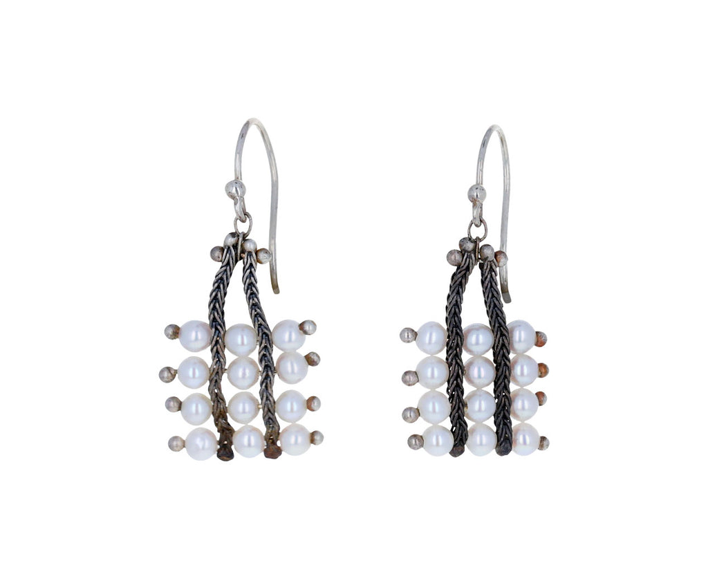 Pearl Bead Square Earrings