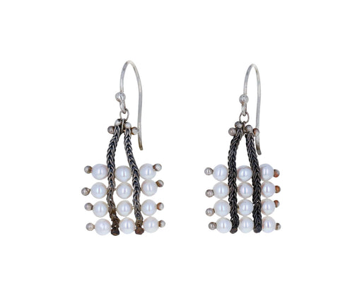 Pearl Bead Square Earrings