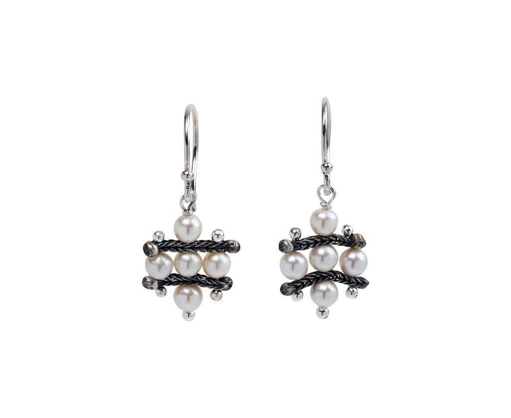 TenThousandThings White Pearl and Chain Earrings