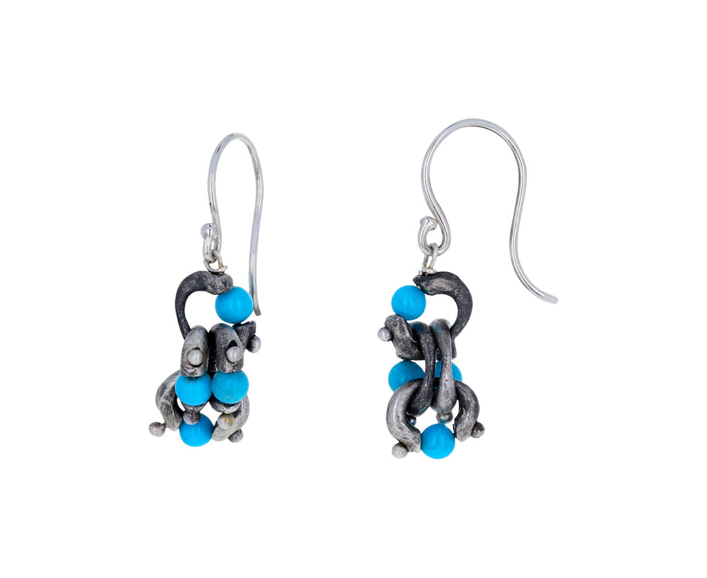 Turquoise and Silver Loop Earrings