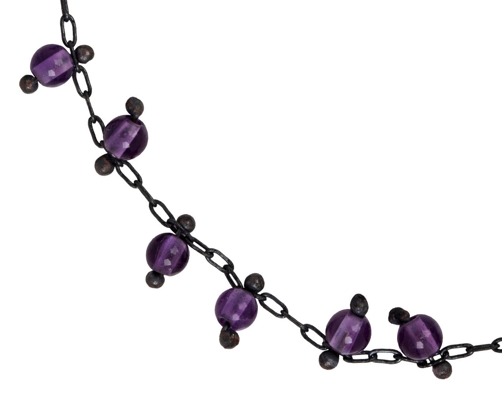 TenThousandThings Double Studded Amethyst Beaded Bracelet Close Up