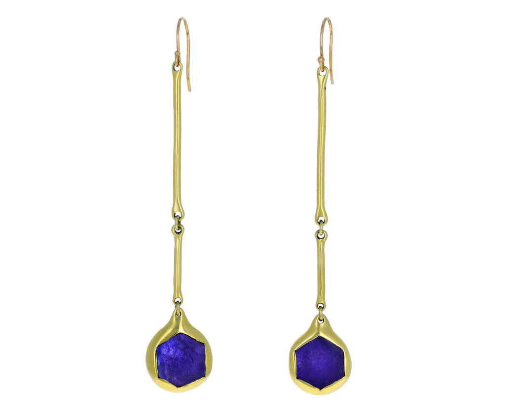 Tanzanite Long Cast Line Earrings