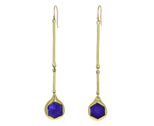 Tanzanite Long Cast Line Earrings