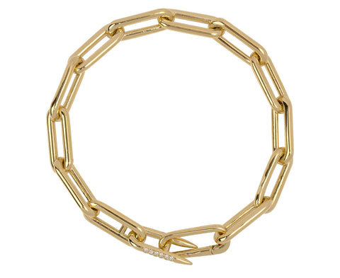 Heavy Metal Chain Bracelet with Diamond Spur