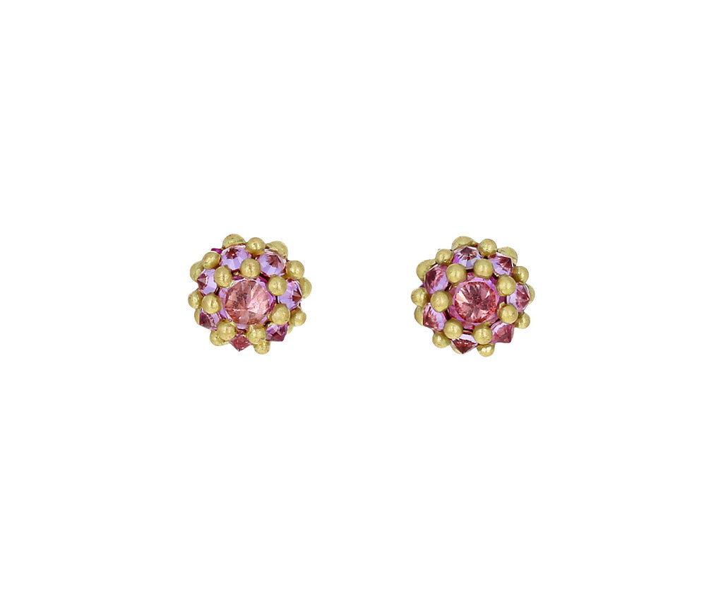 Pink Sapphire Small Sputnik Stud Earrings