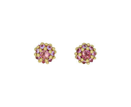 Pink Sapphire Small Sputnik Stud Earrings