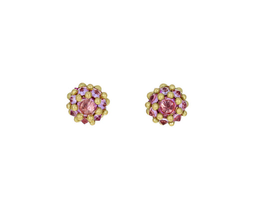 Pink Sapphire Small Sputnik Stud Earrings