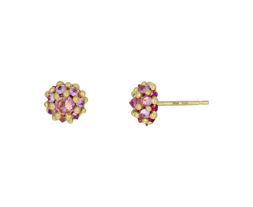 Pink Sapphire Small Sputnik Stud Earrings