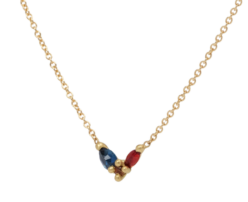Rainbow Sapphire Floret Necklace
