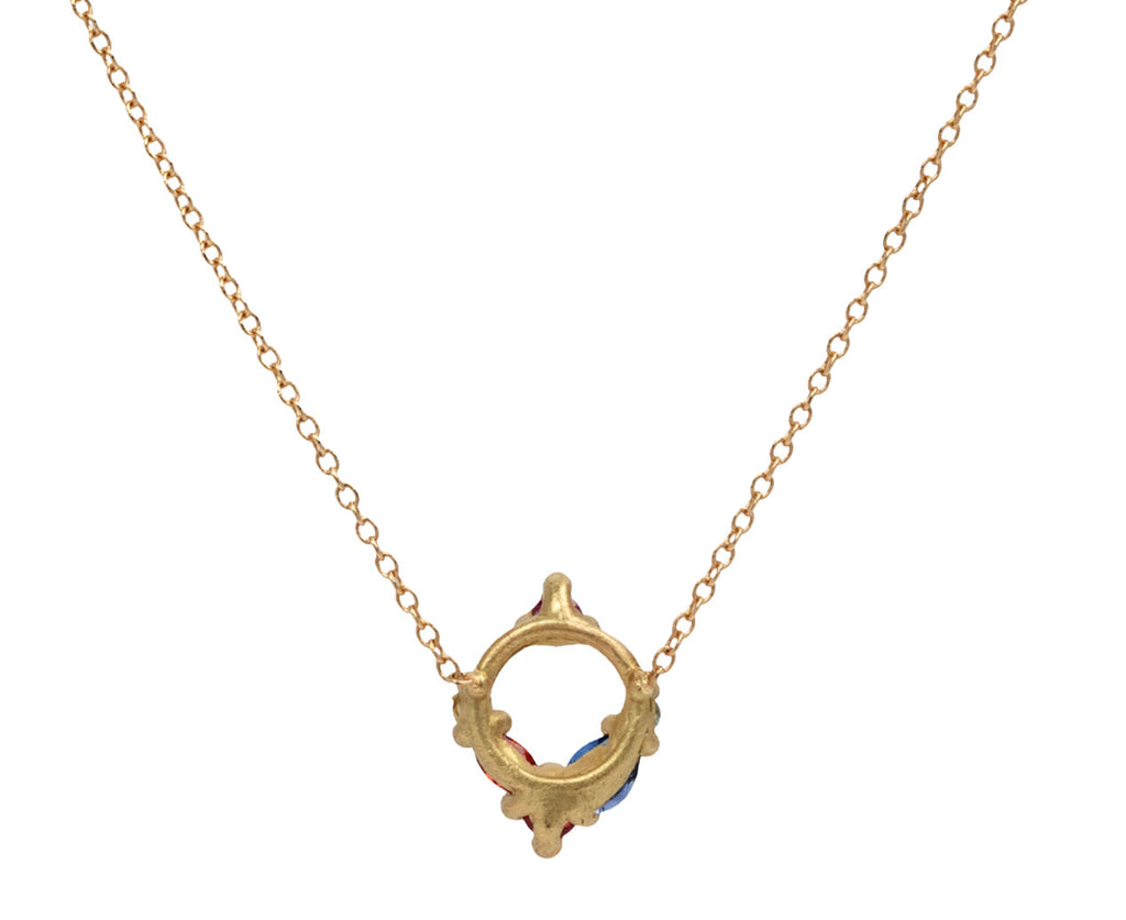 Rainbow Sapphire Des Gouttes de Roses Pendant Necklace