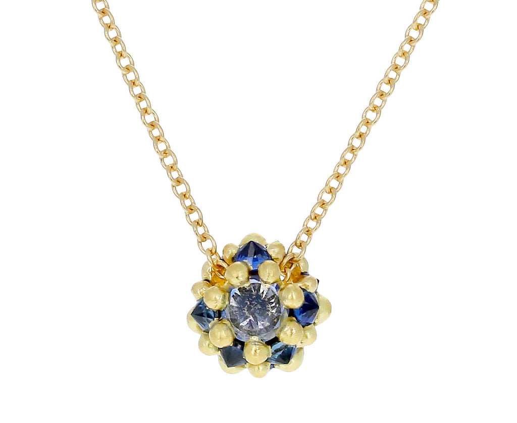 Blue Sapphire Sputnik Pendant Necklace