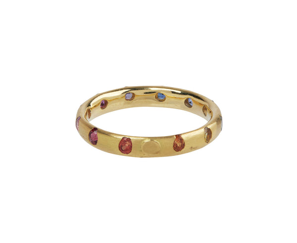 Polly Wales Rainbow Sapphire Celeste Slim Crystal Band