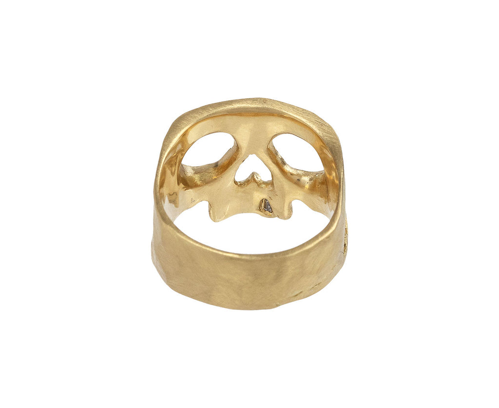 Polly Wales Large Face Snaggletooth Skull Ring Back