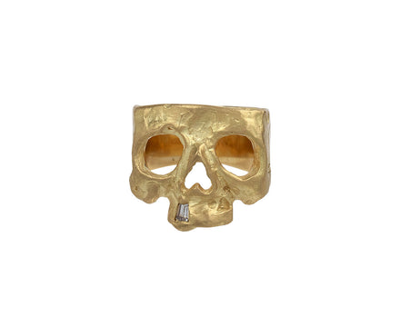 Polly Wales Small Face Snaggletooth Skull Ring
