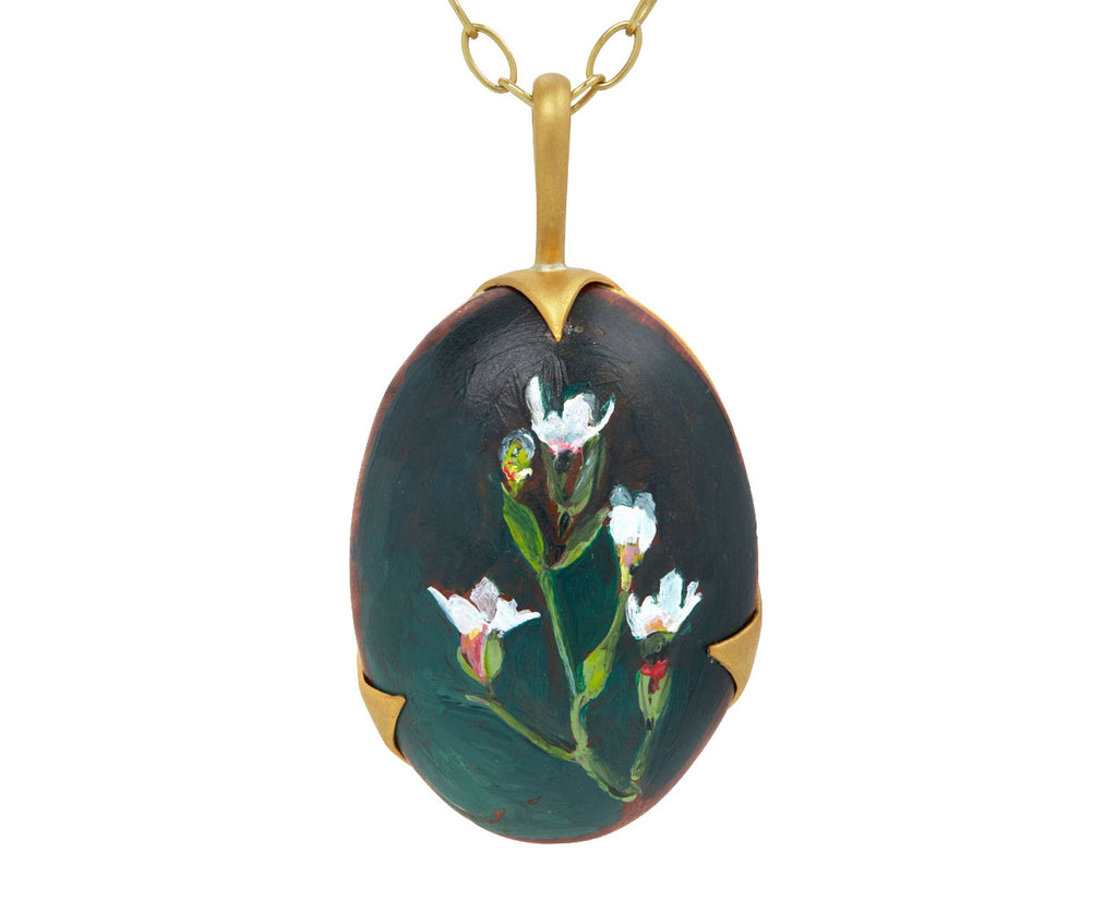 Cathy Waterman Hand Painted Oso Berry Charm Pendant ONLY Close Up