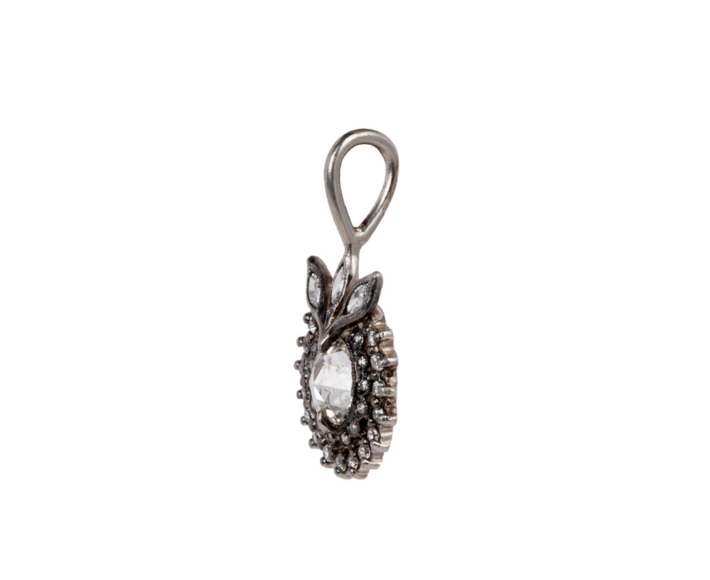 Cathy Waterman Rose Cut Diamond Marquise Leaf Crown Charm ONLY Side
