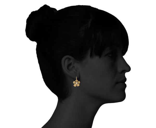 Gold Violet Earrings