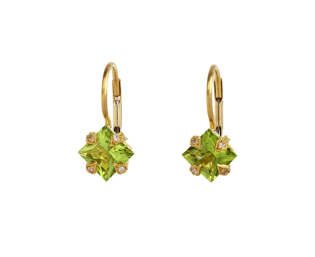 Peridot Square Thorn Earrings