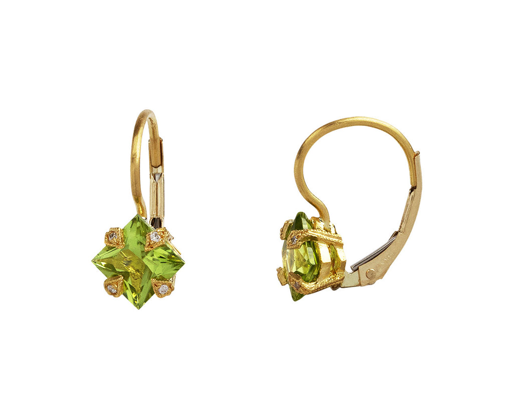 Peridot Square Thorn Earrings