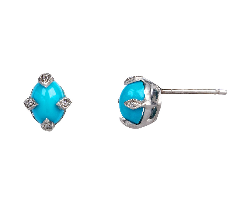 Turquoise Antique Prong Stud Earrings