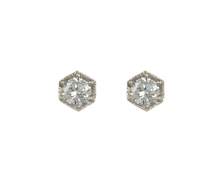 Hexagonal Diamond Earrings - TWISTonline 