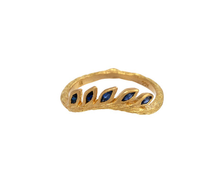Cathy Waterman Blue Sapphire Curved Wheat Band