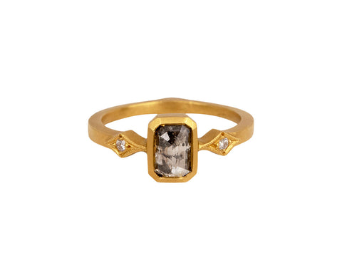 Cathy Waterman Rustic Diamond Geometric Ring
