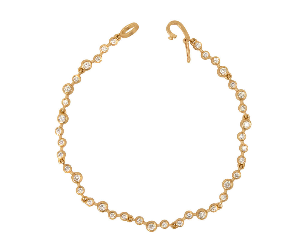 Nicole Landaw Large Waving Diamond Riviera Bracelet - open