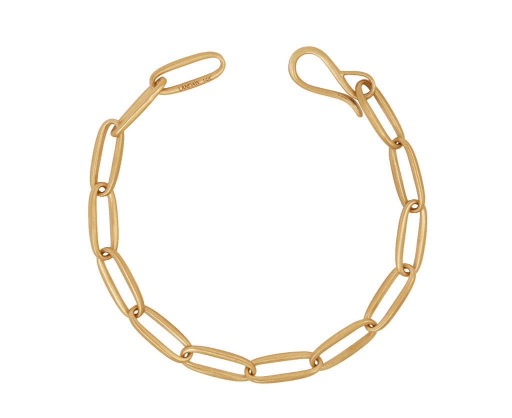 Nicole Landaw Gold Heavyweight Link Chain Bracelet - open