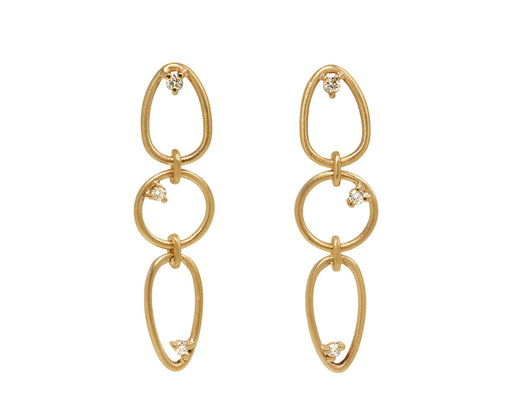 Nicole Landaw Three Element Calligraphy Earrings