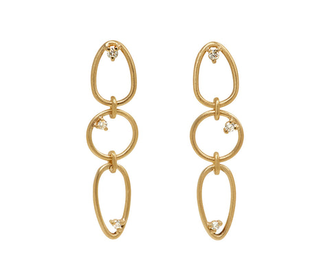 Nicole Landaw Three Element Calligraphy Earrings