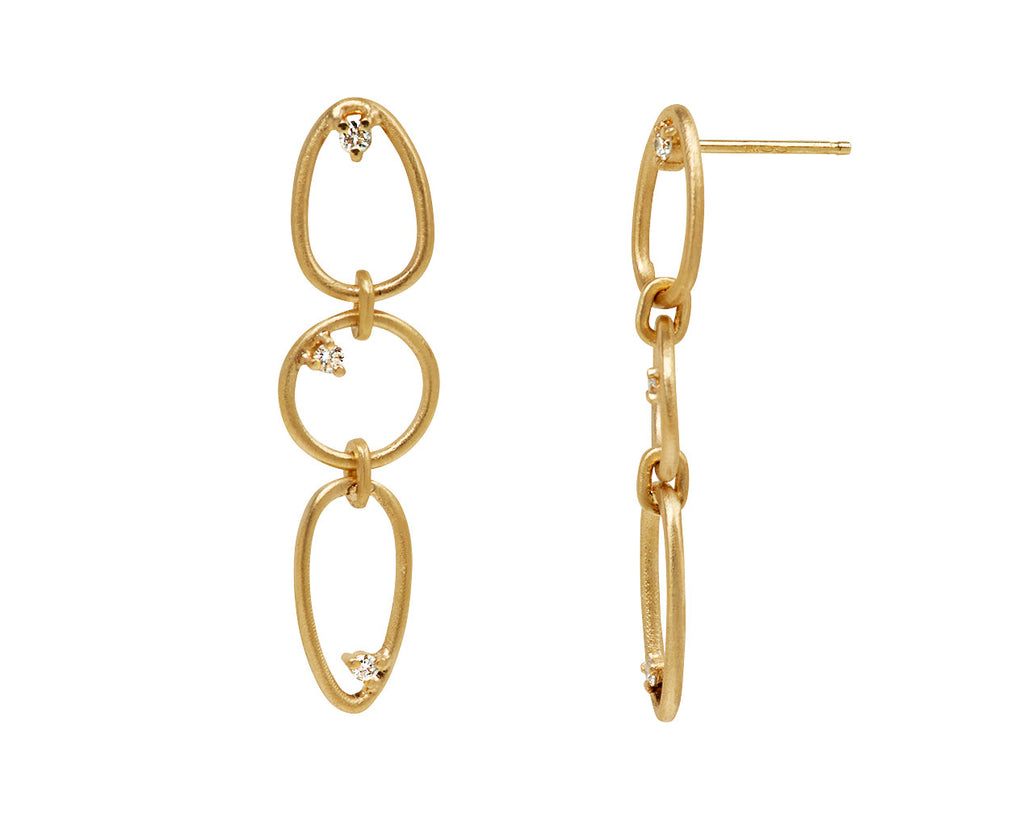 Nicole Landaw Three Element Calligraphy Earrings - side