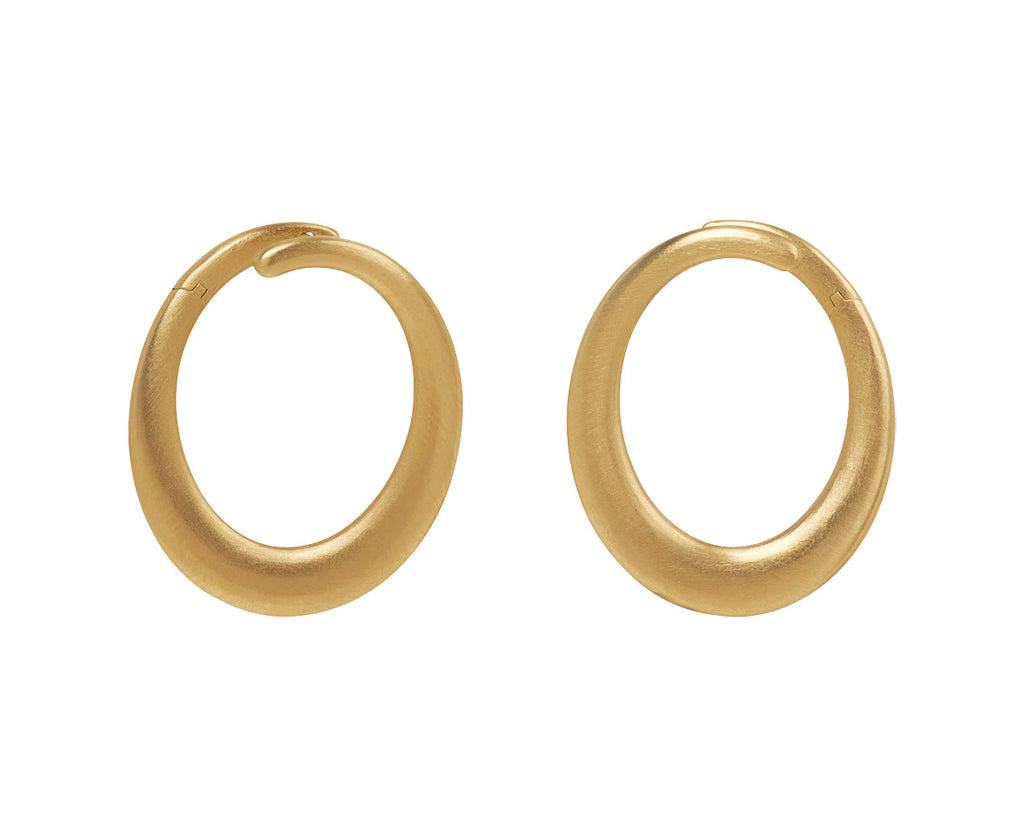 Nicole Landaw Front Facing Oval Hoop Earrings
