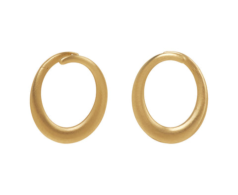 Nicole Landaw Front Facing Oval Hoop Earrings