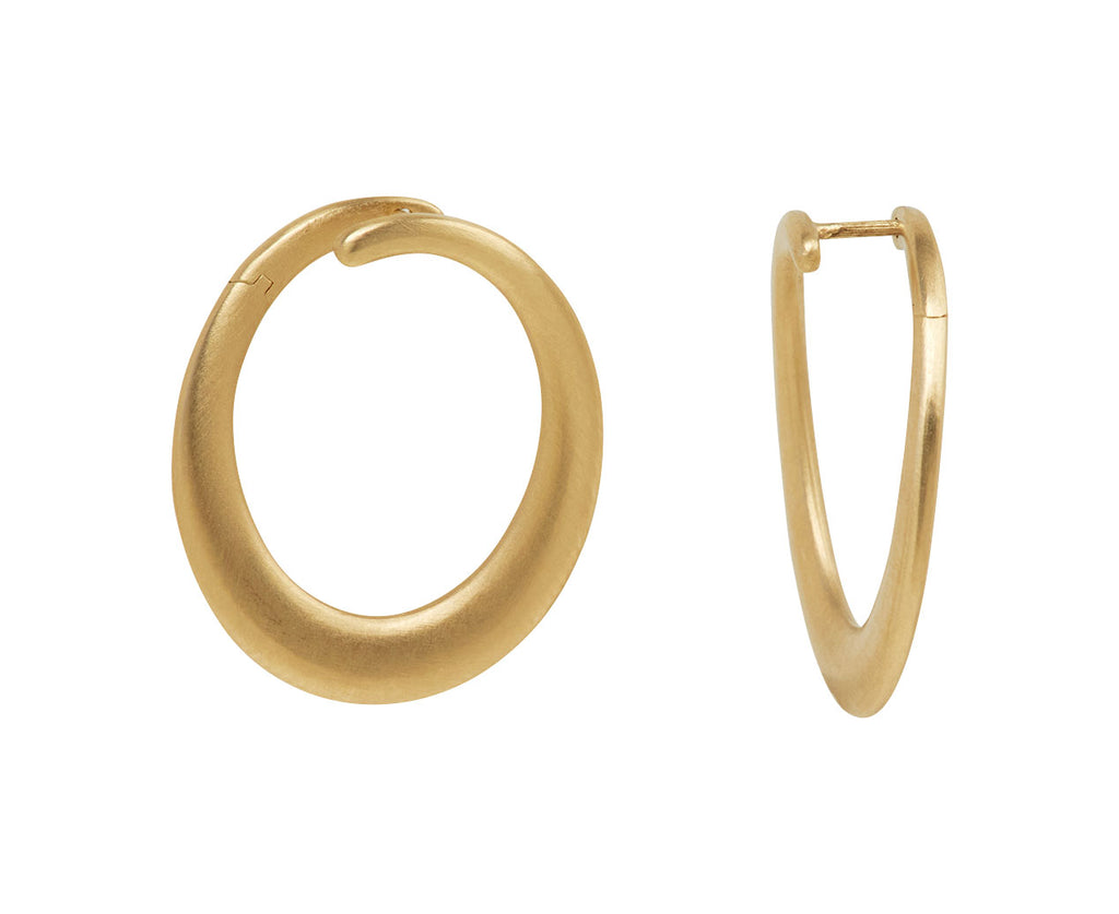 Nicole Landaw Front Facing Oval Hoop Earrings - side