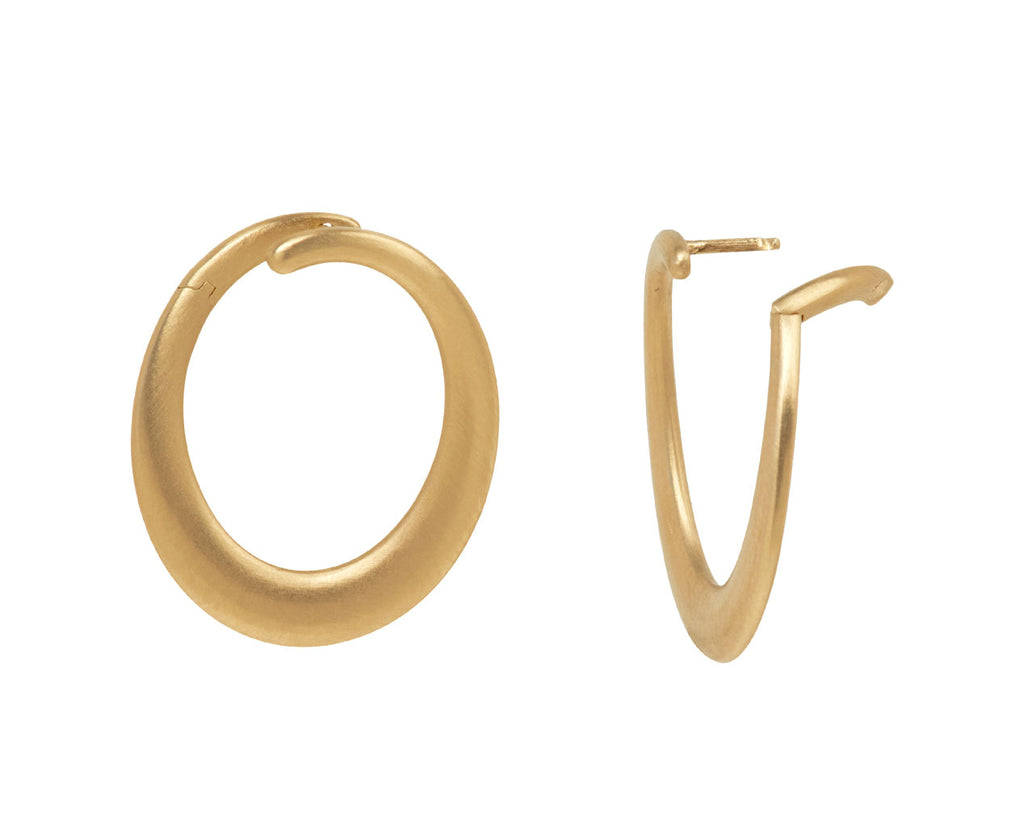 Nicole Landaw Front Facing Oval Hoop Earrings - closure