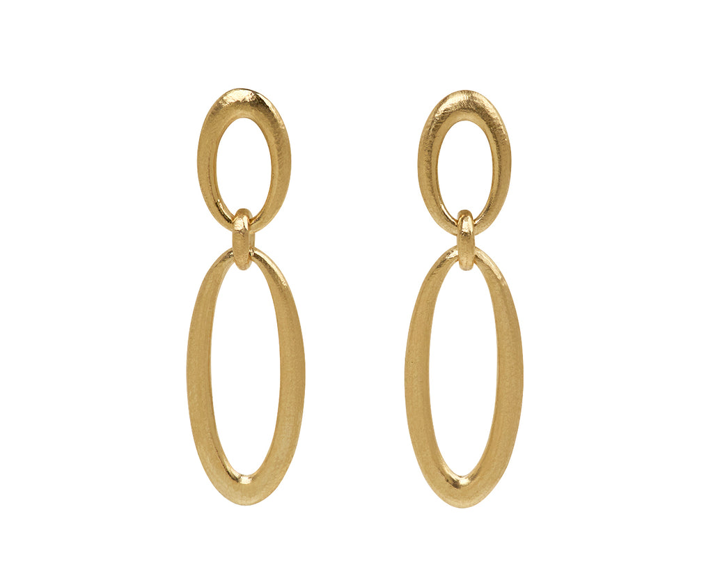 Oval Hewn Linked Earrings