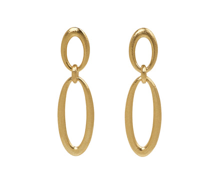 Oval Hewn Linked Earrings