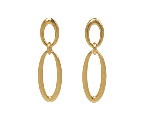 Oval Hewn Linked Earrings