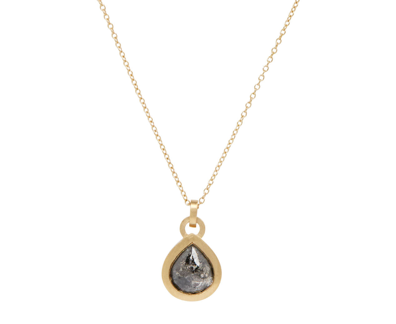 Nicole Landaw Rose Cut Gray Diamond Pendant Necklace