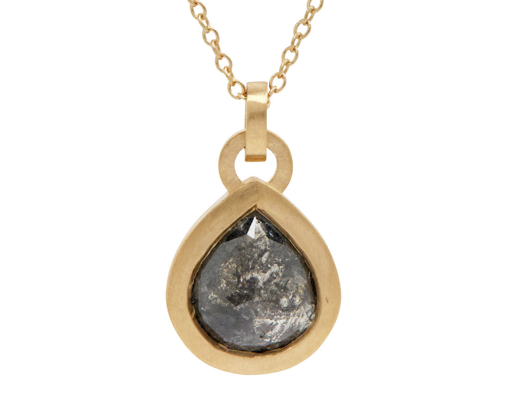 Rose Cut Gray Diamond Pendant Necklace