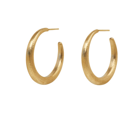 Nicole Landaw Medium Hewn Hoop Earrings