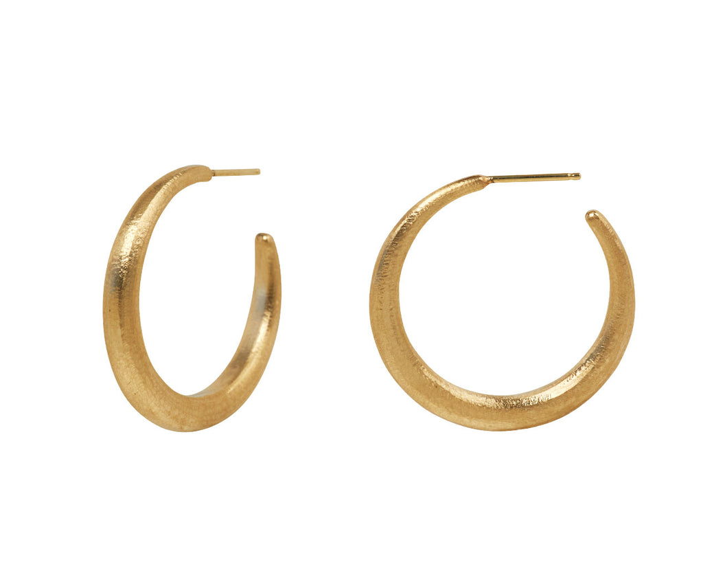 Nicole Landaw Medium Hewn Hoop Earrings - side