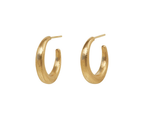 Nicole Landaw Small Hewn Hoop Earrings